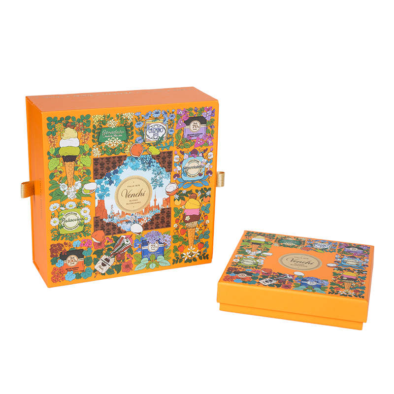 Kotak pembungkus coklat dua pintu tegar