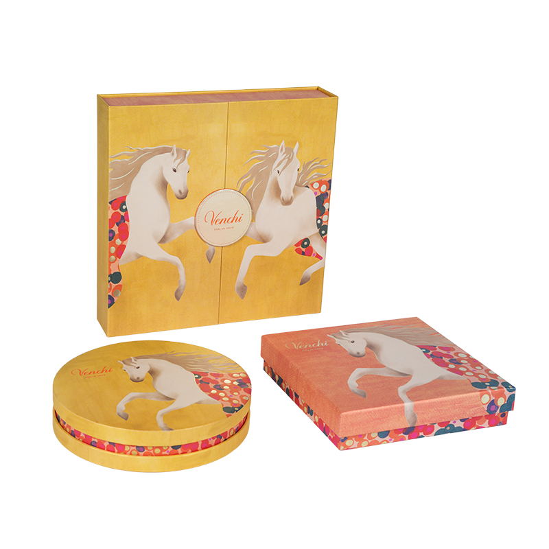 Kotak pembungkus coklat dua pintu tegar