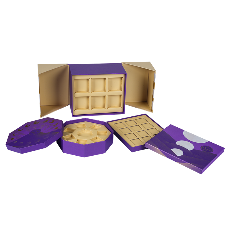 Kotak pembungkus coklat dua pintu tegar