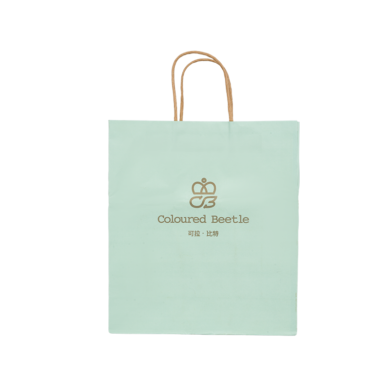 Pembungkusan pakaian beg kadbod putih tebal pegang tangan mendatar