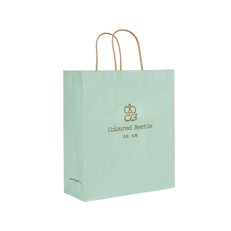 Pembungkusan pakaian beg kadbod putih tebal pegang tangan mendatar