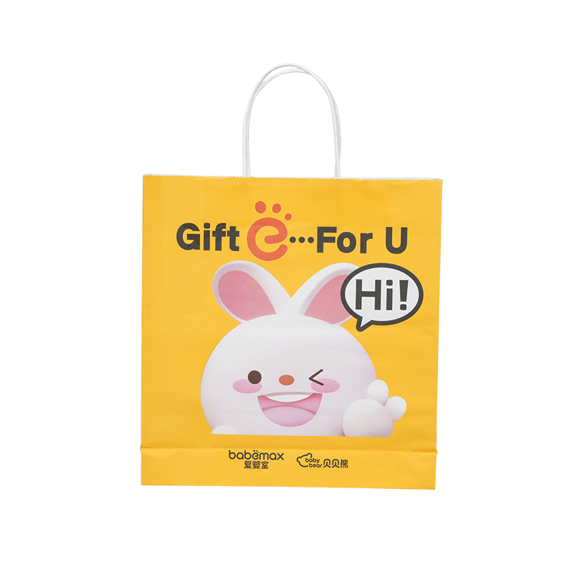 Pembungkusan pakaian beg kadbod putih tebal pegang tangan mendatar