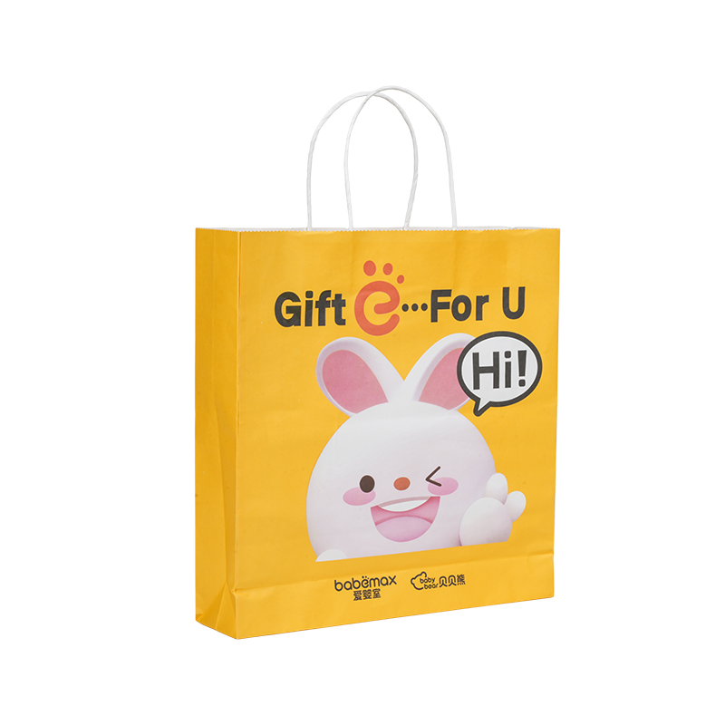 Pembungkusan pakaian beg kadbod putih tebal pegang tangan mendatar