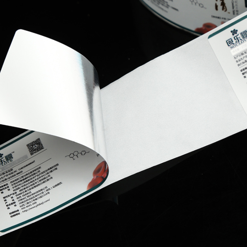 Label pelekat diri untuk suplemen kesihatan