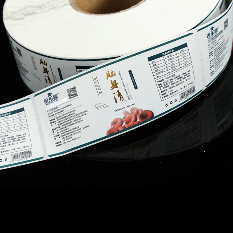 Label pelekat diri untuk suplemen kesihatan