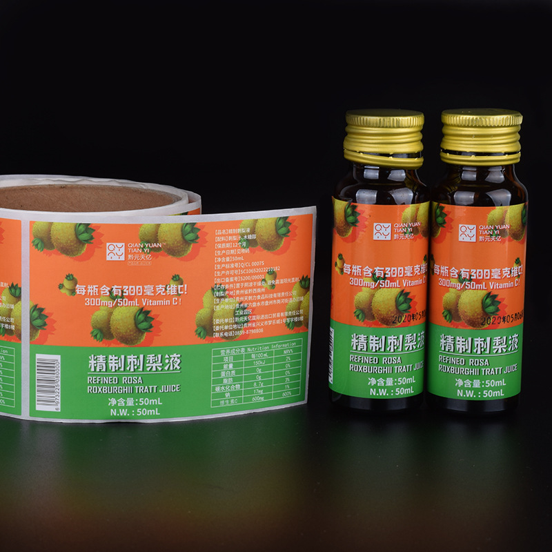 Label pelekat diri untuk suplemen kesihatan