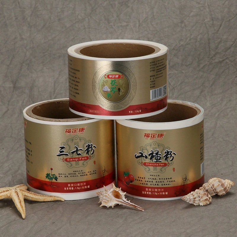 Label pelekat diri untuk suplemen kesihatan