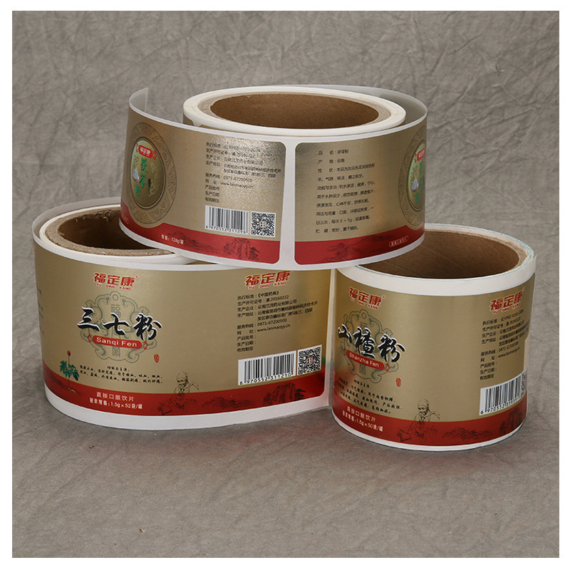 Label pelekat diri untuk suplemen kesihatan